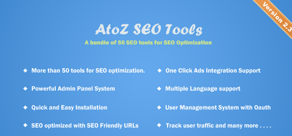 AtoZ SEO Tools v2.7 - PHP搜索引擎优化工具