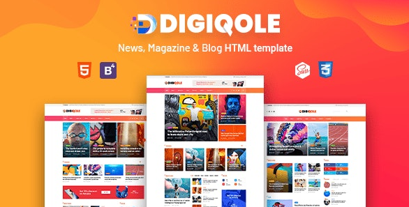 Digiqole - 新闻、杂志、博客类 HTML 模板